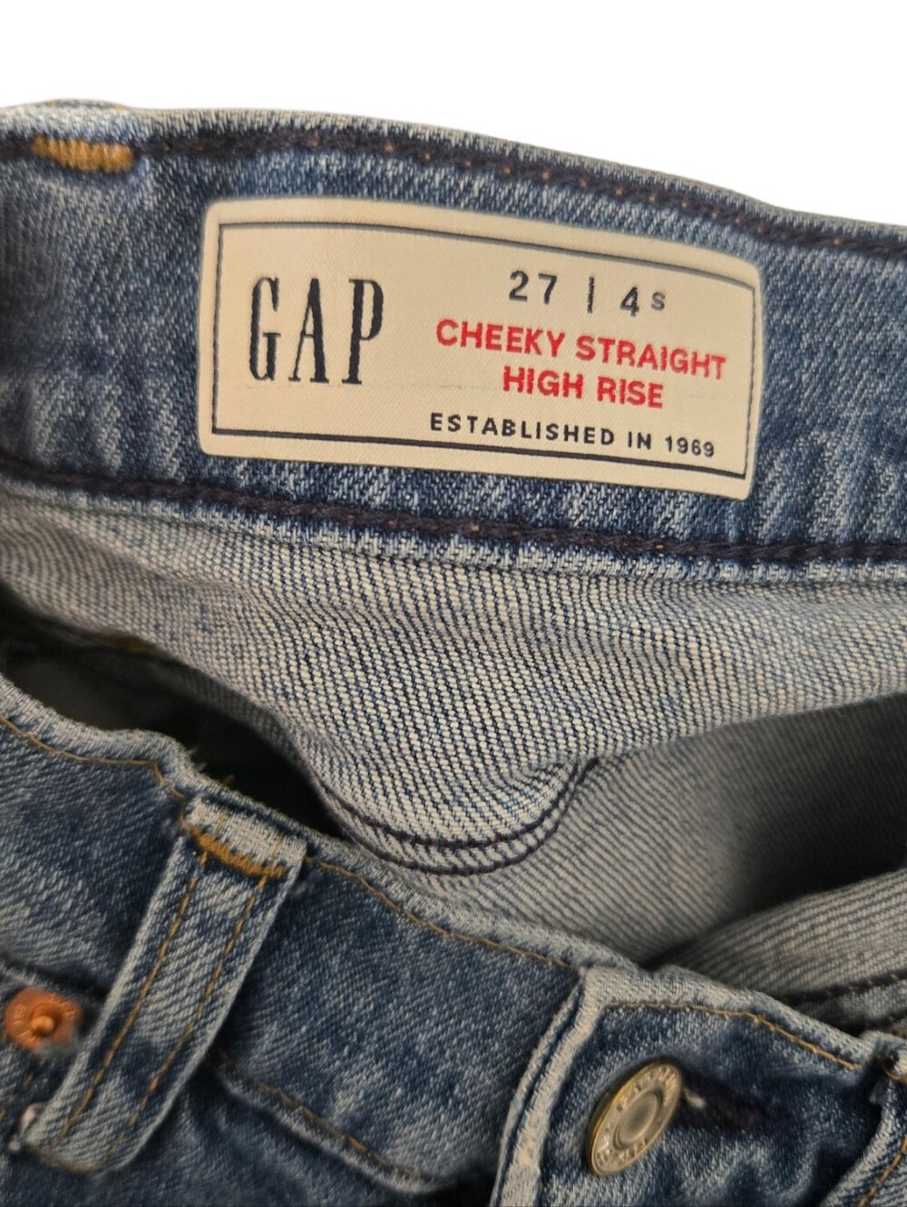 👖 GAP Cheeky Straight High Rise Button Fly Jeans — 27 / 4S - Picture 5 of 5
